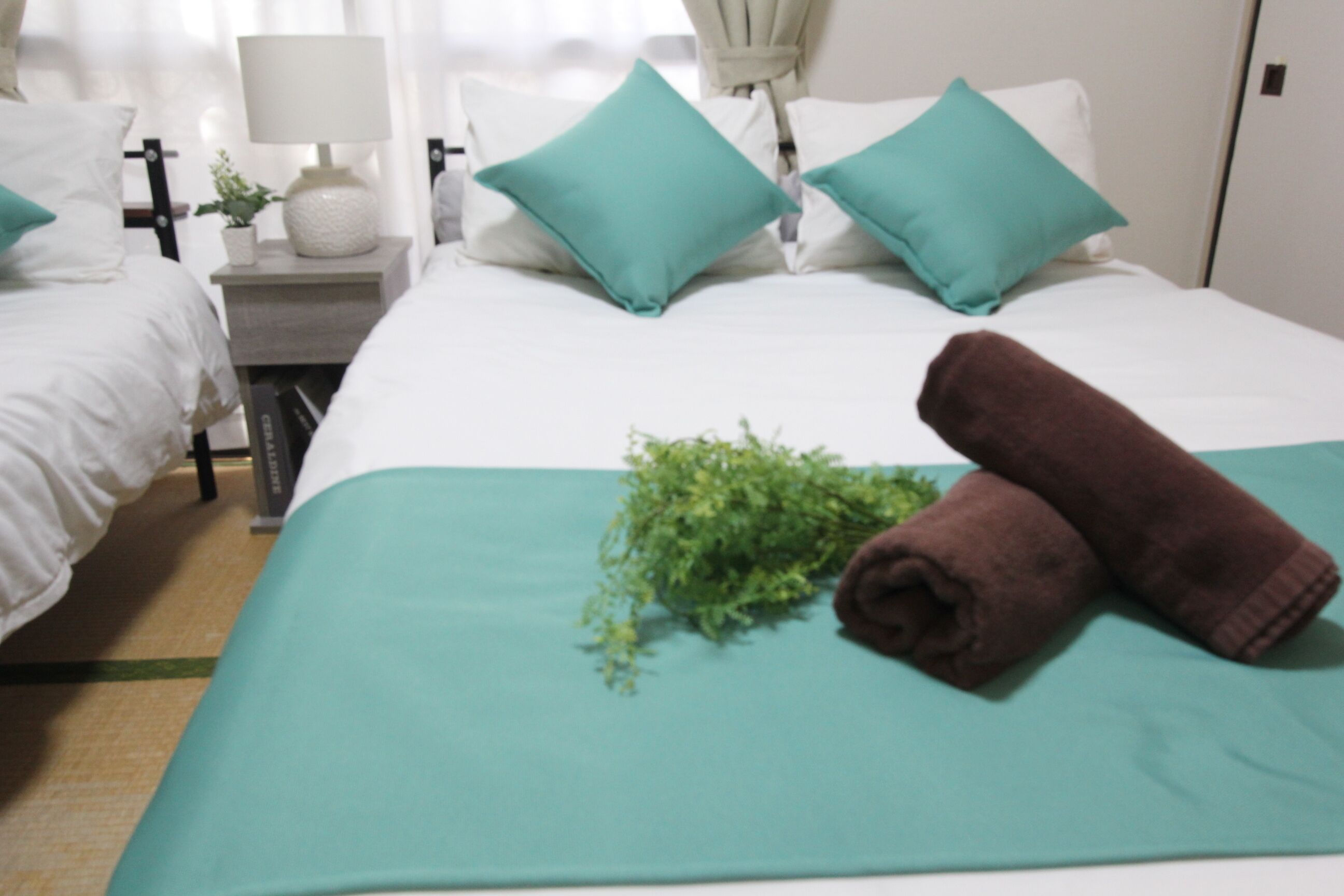 1 室のベッドルーム、ベッドシーツ