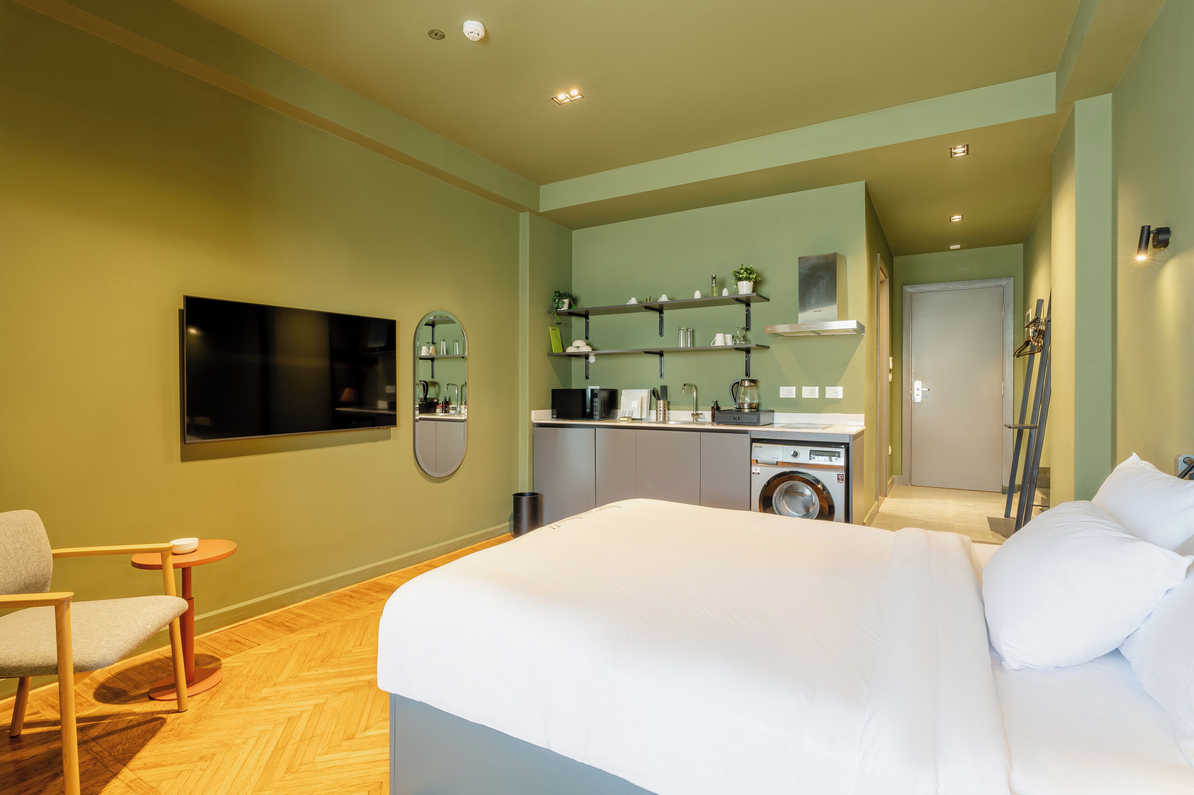 开间, 1 张特大床, 厨房 | 迷你吧、免费 WiFi