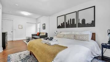 2 bedrooms, iron/ironing board, travel crib, WiFi