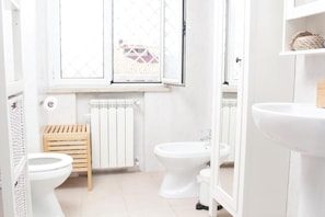 Dusche, Haartrockner, Bidet, Handtücher