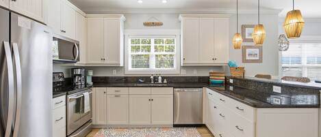 Microwave, oven, stovetop, dishwasher