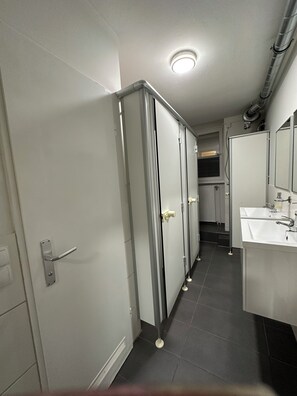 Sèche-cheveux, serviettes fournies, savon, papier toilette