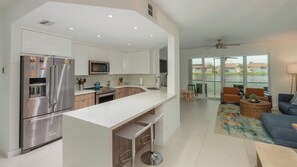 Fridge, microwave, oven, stovetop - 560 Club Marco Circle Unit 101- Walkable to the beach! (Marco Island)