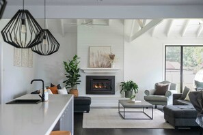 Fernseher, Kamin, Arbeitsbereiche