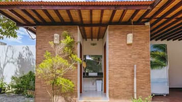 Classic House, Lanai, Garden View | Bathroom | Towels, soap, toilet paper
