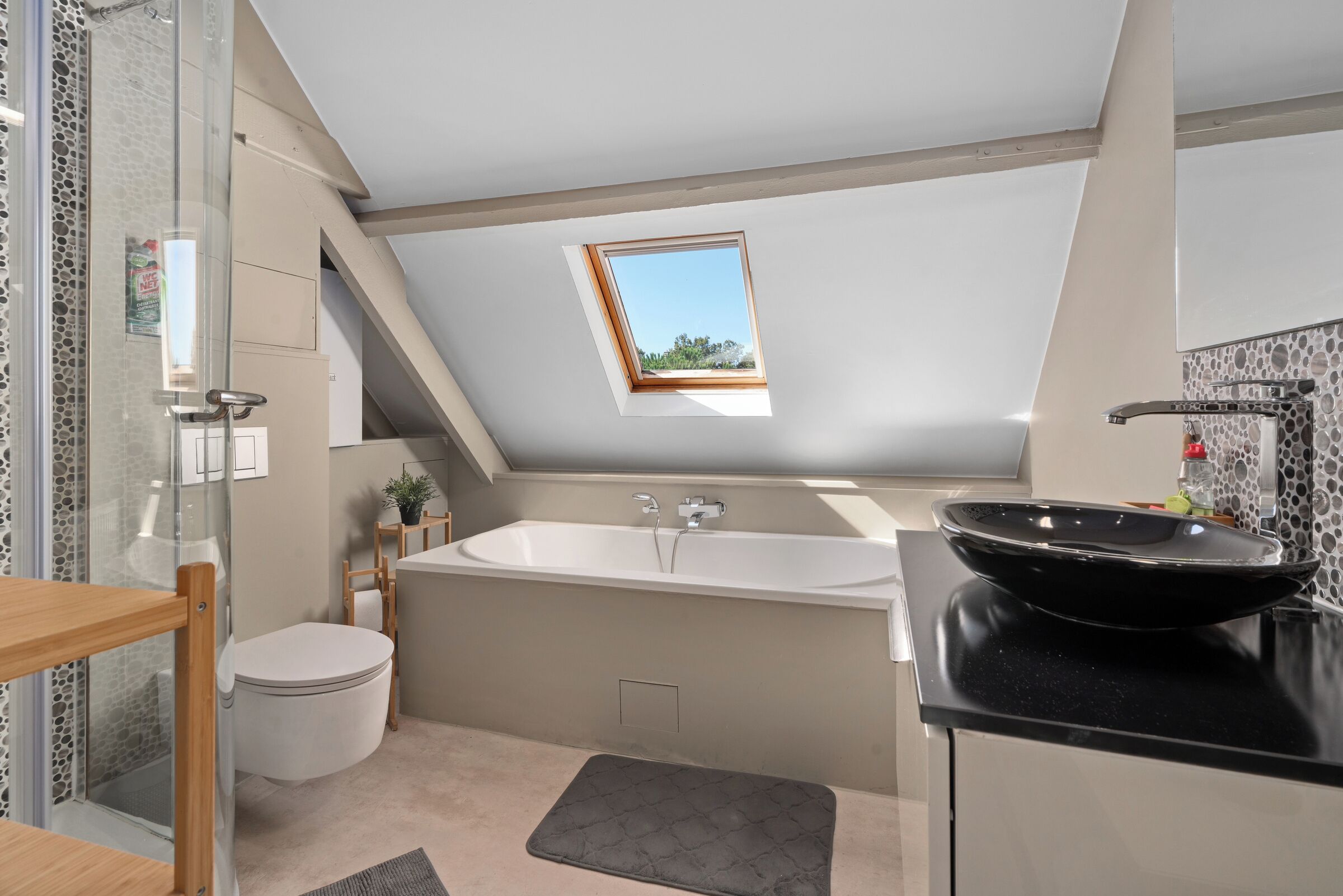 Comfort tweepersoonskamer, uitzicht op kanaal | Badkamer