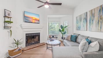 Télévision, cheminée