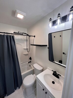 Shower, toilet paper - Welcome to South of Town in Brandon, MS — a cozy 3BR, 2BA fully furnished home. (Brandon)