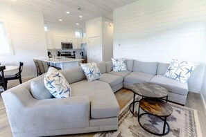 Ferienhaus, 3 Schlafzimmer, eigener Pool, Meerblick | Wohnbereich