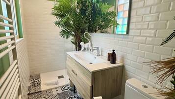 Ducha, secador de pelo, toallas