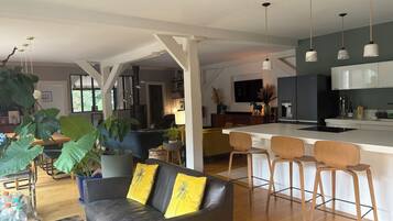 Télévision, cheminée