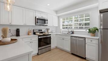 Microwave, oven, stovetop, dishwasher