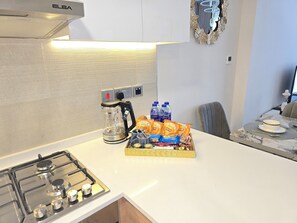 Luxury Apartment, Balcony, City View | Private kitchen | Full-sized fridge, microwave, oven, cookware/dishes/utensils - LUXURY BOULEVARD 2BHK (Abu Dhabi)