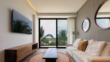 Appartement Luxe, 2 chambres, vue ville | Coin séjour