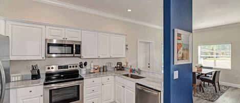 Microwave, oven, stovetop, dishwasher