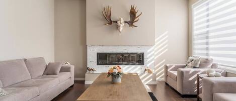 Smart TV, fireplace, video games