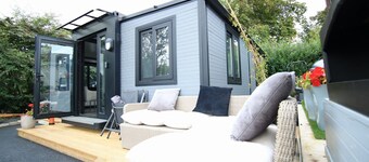 2-BR Sunset Retreat Cabin HotTub& Sunset Views separate log cabin with projector