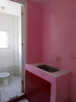 Slippers, towels, toilet paper