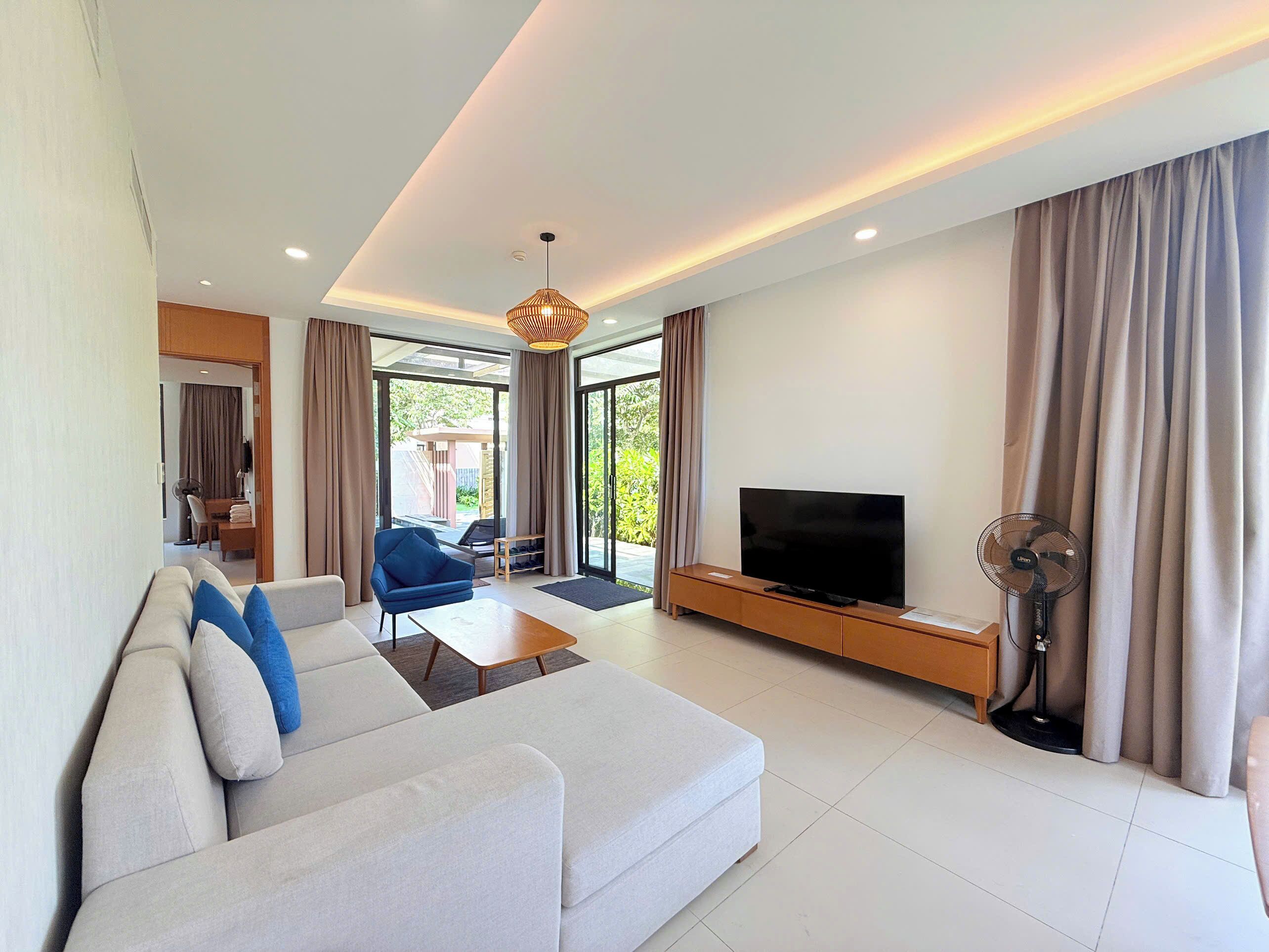 Luxury Villa, 3 Bedrooms, Private Pool | Living area | 65-inch flat-screen TV with cable channels