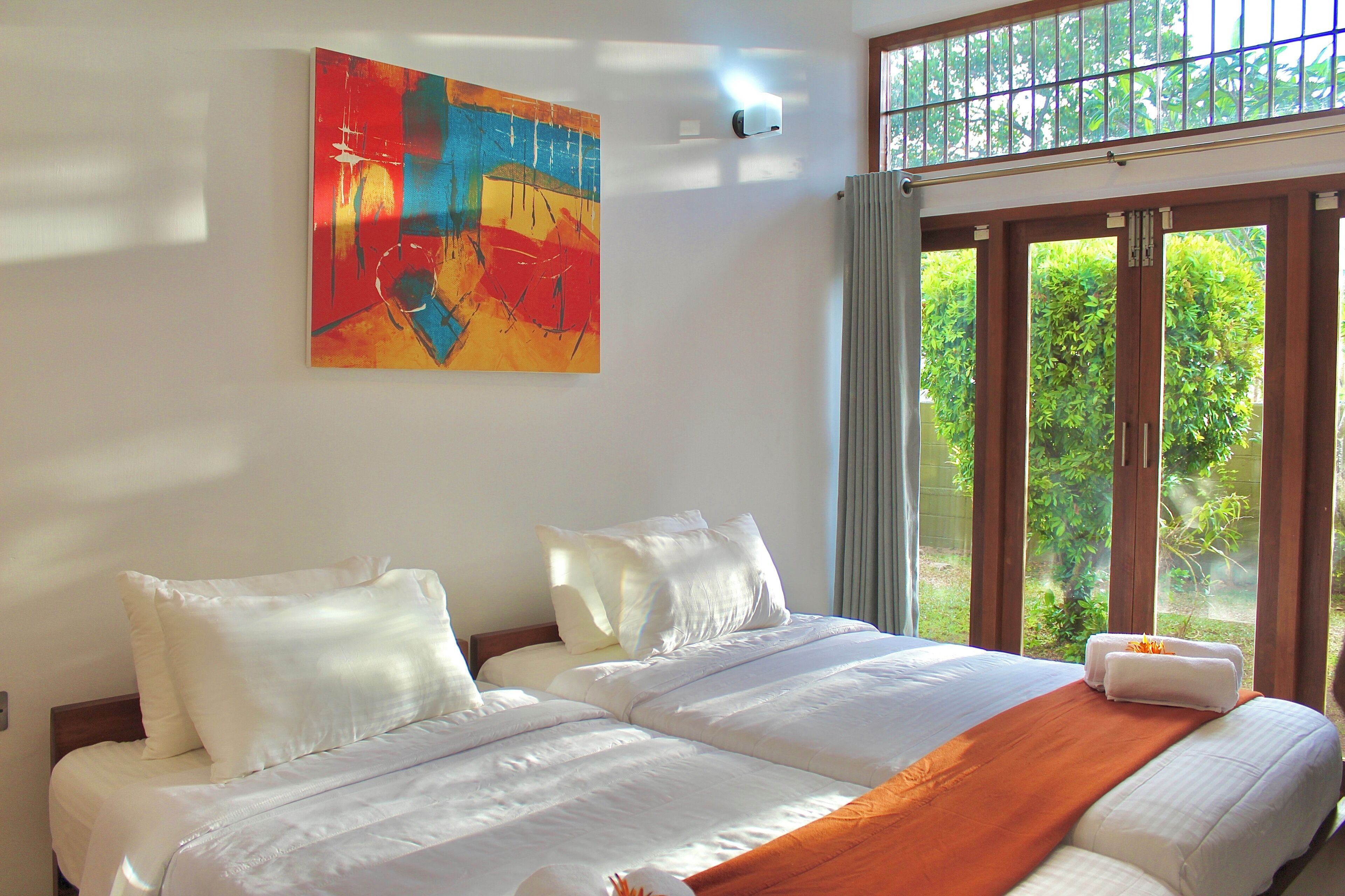 Chambre Confort avec lits jumeaux, patio, vue jardin