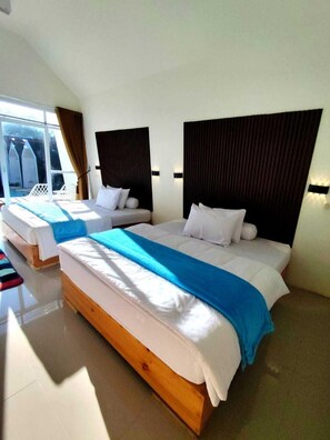 华丽独立别墅, 2 张大床, 山景 | 办公桌、笔记本电脑工作区、免费 WiFi、床单