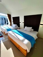 Deluxe House, 2 Queen Beds, Mountain View | Desk, laptop workspace, free WiFi, bed sheets