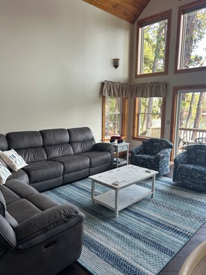 Smart TV, fireplace, video games, foosball