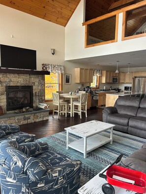 Smart TV, fireplace, video games