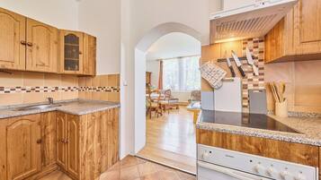 Microwave, oven, dishwasher, high chair