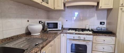 Microondas, horno, placa de cocina