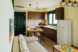 Deluxe huis, 1 slaapkamer, keuken, uitzicht op zee | Woonruimte