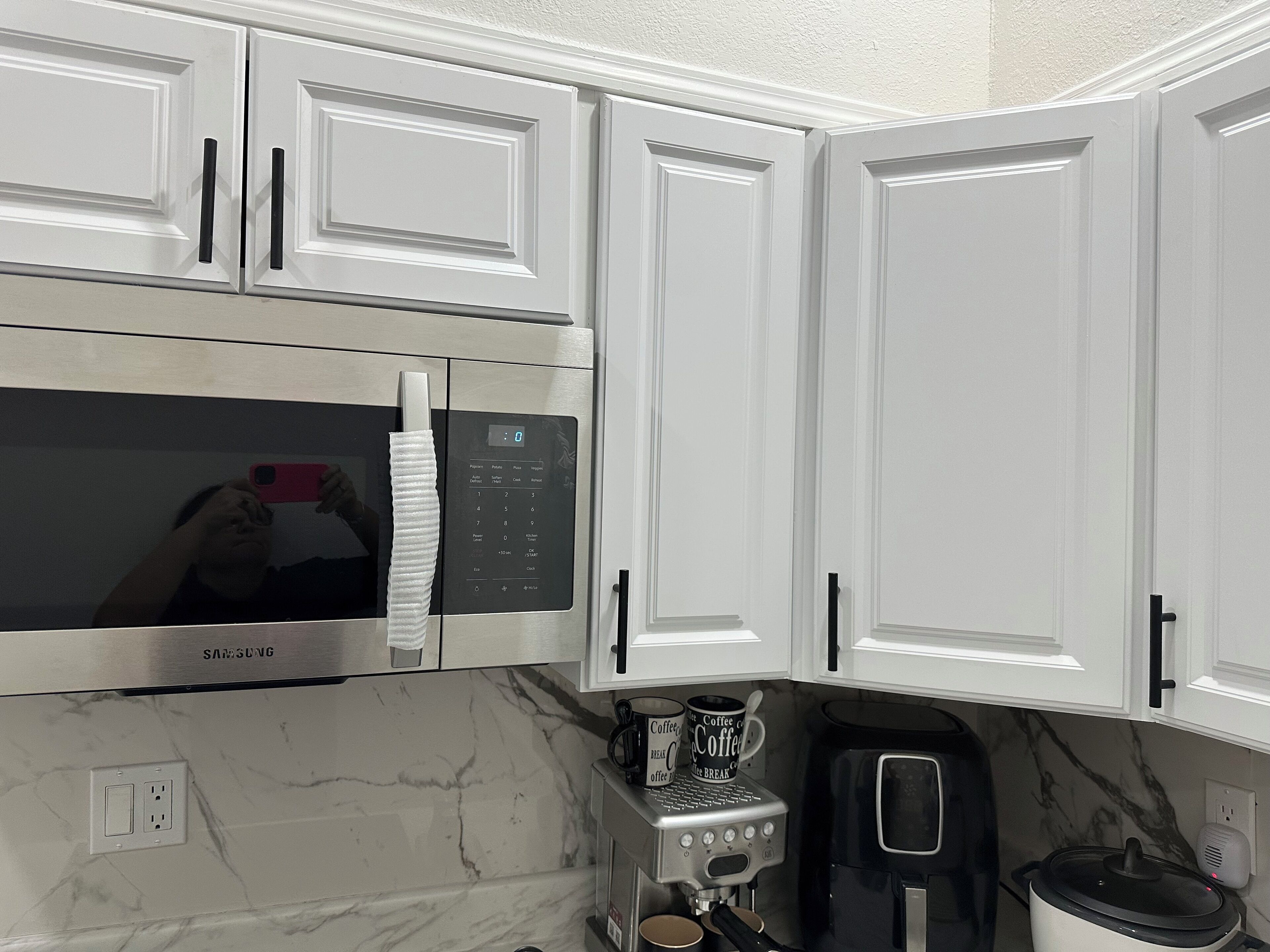 Microondas y placa de cocina