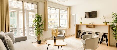 Appartement, vue ville | Coin séjour