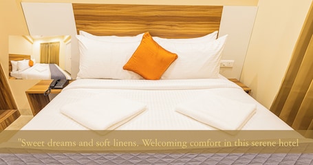 Comfort Double Room, City View | Desk, laptop workspace, blackout drapes, soundproofing