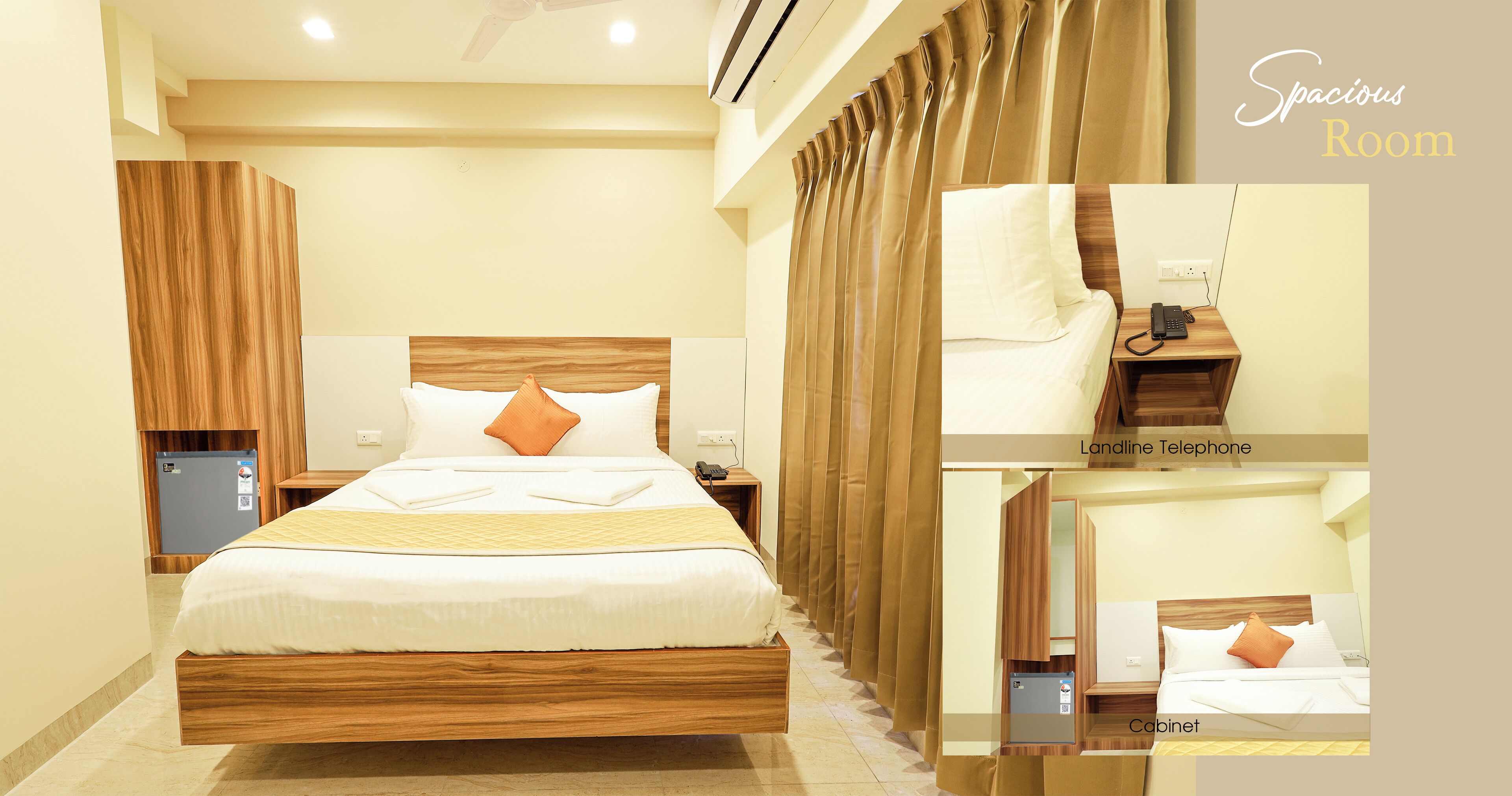 Escritorio, espacio para trabajar con laptop y cortinas blackout 