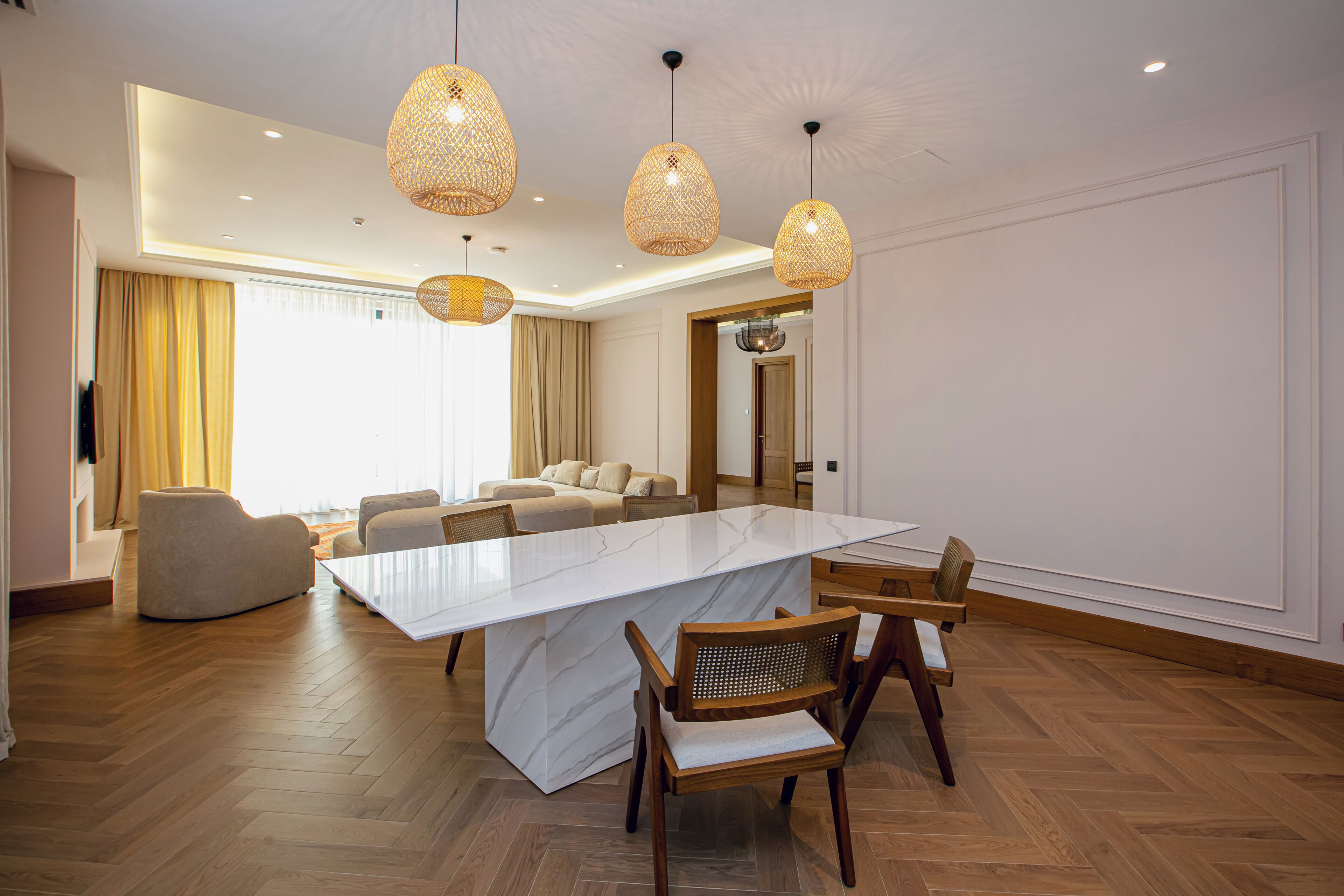 Villa Confort, vista a la montaña | Área de sala de estar | Smart TV de 55 pulgadas con canales vía satélite 