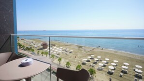 Deluxe Apartment, Balcony, Sea View | Balcony - Dinglis Beach Hotel Apartments (Larnaca)