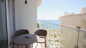 Deluxe Apartment, Balcony, Partial Sea View | Balcony view - Dinglis Beach Hotel Apartments (Larnaca)