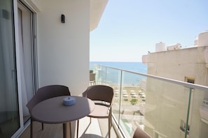 Deluxe Apartment, Balcony, Partial Sea View | Balcony view - Dinglis Beach Hotel Apartments (Larnaca)