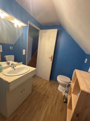 Een douche, een haardroger, handdoeken, zeep
