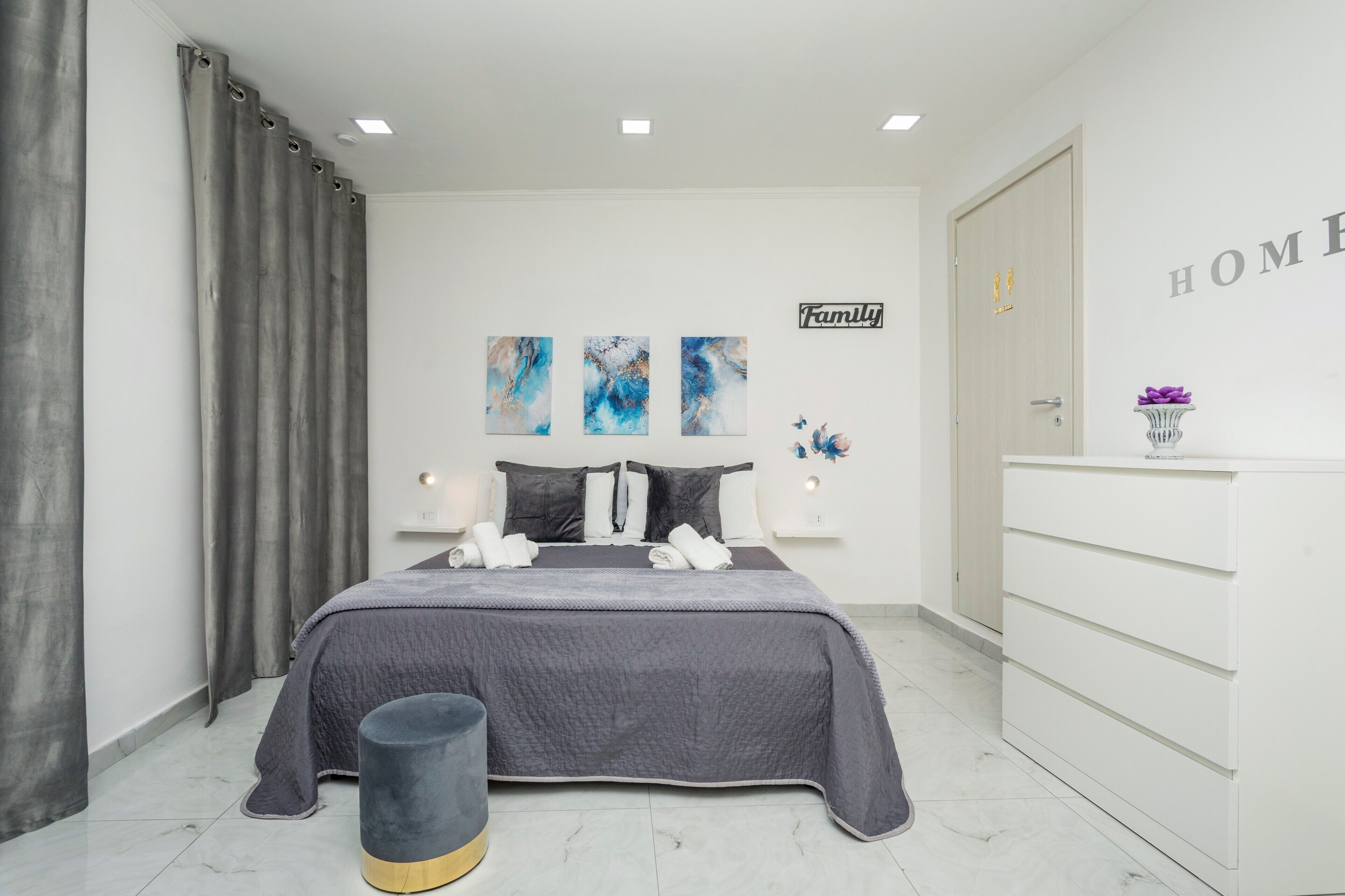 1 غرفة نوم وواي فاي وملاءات أسرّة