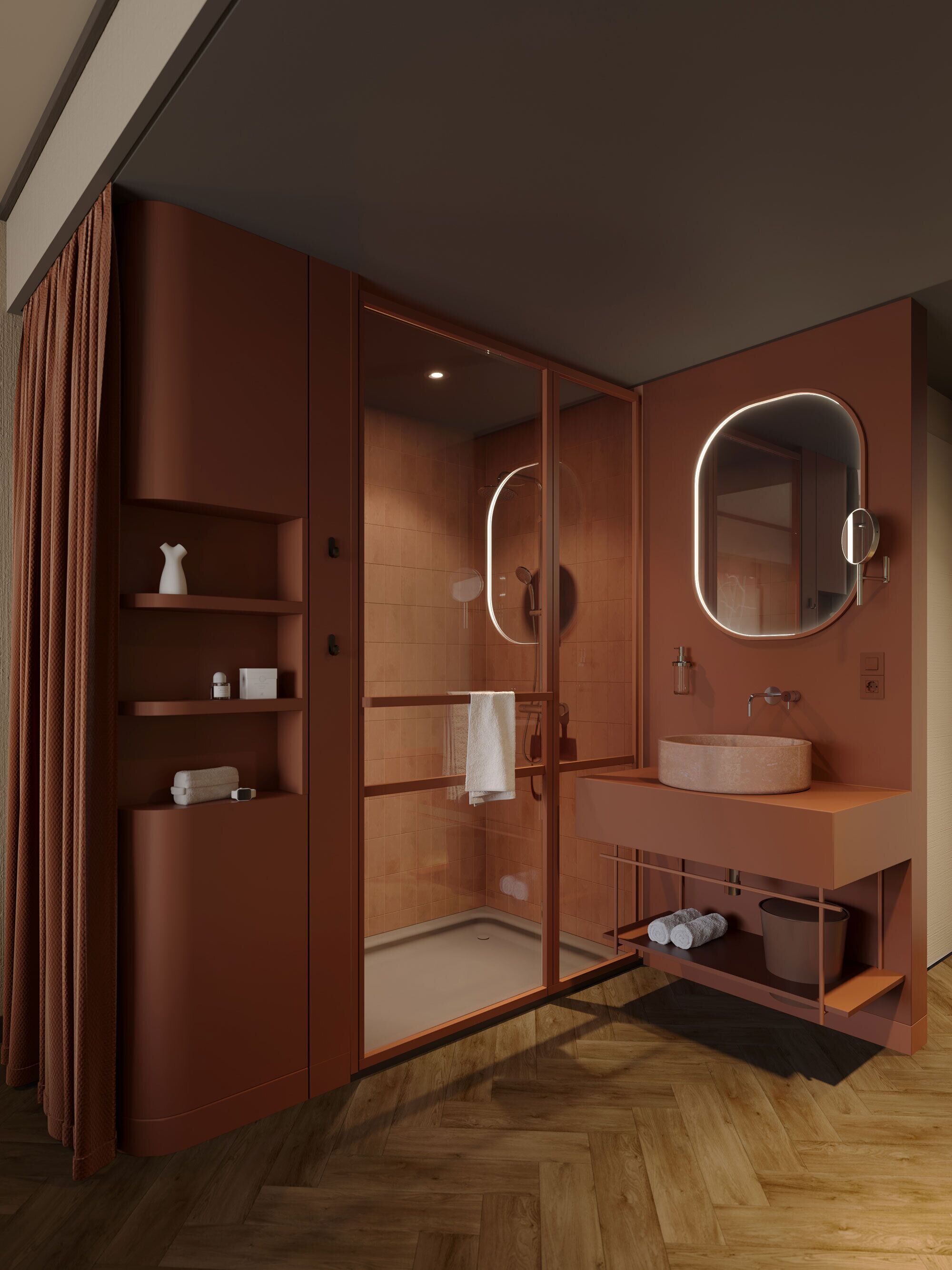 تجهيزات دش، مجففات شعر، برانس (أردية) حمّام، مناشف