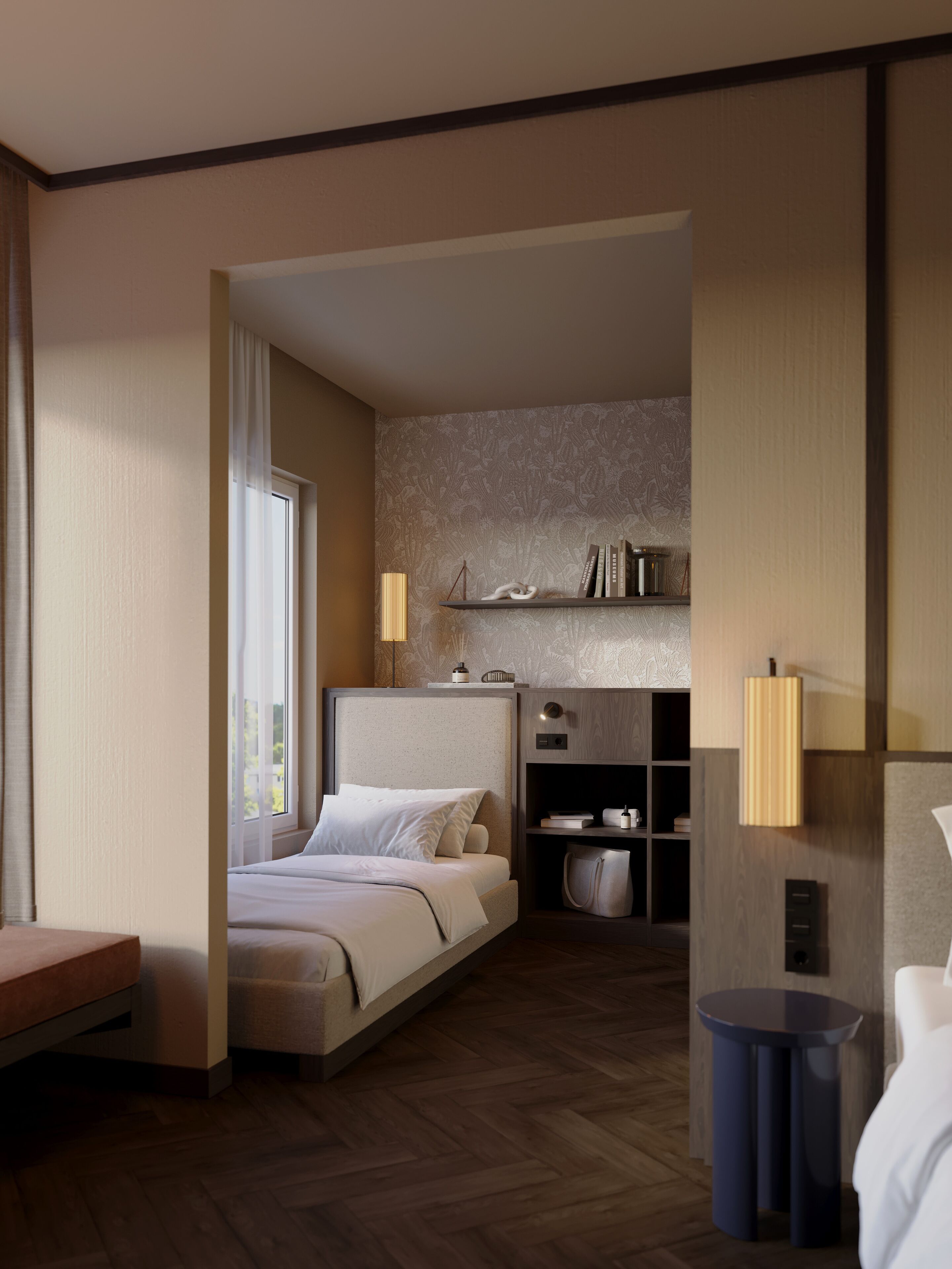 خزنة داخل الغرفة وواي فاي مجانًا وملاءات أسرّة