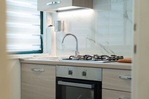 Apartment, 3 Bedrooms, Lake View | Private kitchen | Fridge, oven, stovetop, espresso maker