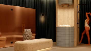 Un sauna, baño turco, baño turco/hammam, tratamientos corporales