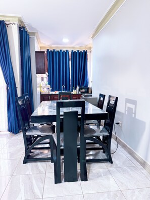 Economy Apartment, Balcony, City View | Dining room