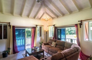 Smart TV, stereo - 3BR Villa w Hot Tub Home Cinema Mountain View (Pont Cassé)