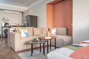 Studio, City View | Living area | 55-inch Smart TV with digital channels