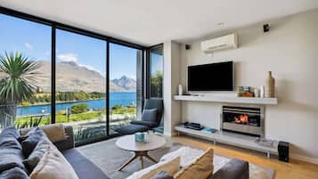 TV, fireplace, offices