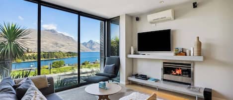 TV, fireplace, offices